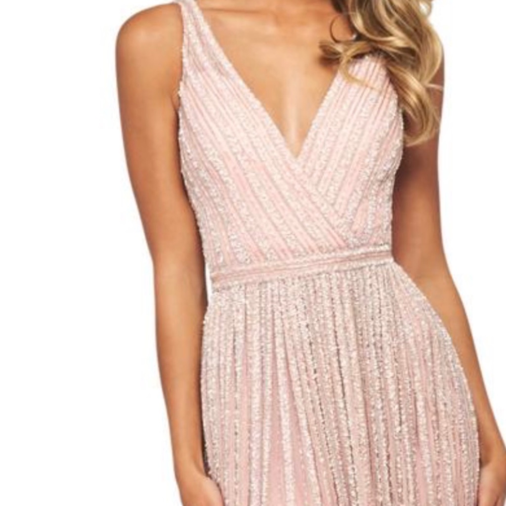 Sherri Hill Pink Beaded Formal Dress